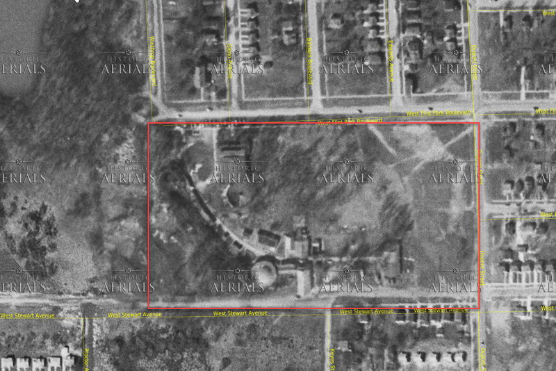 Flint Park (Flint Amusement Park) - 1954 Aerial